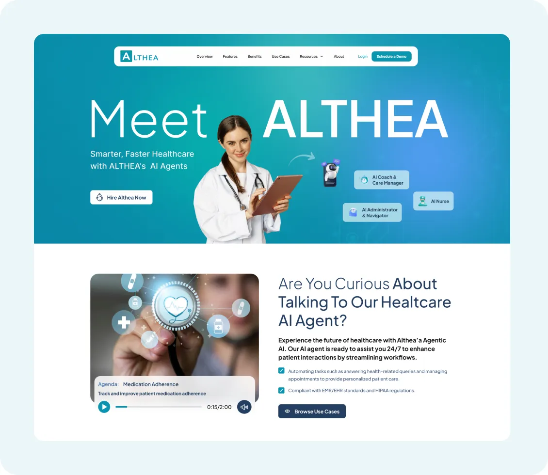 AI Healthcare Website — UI concept