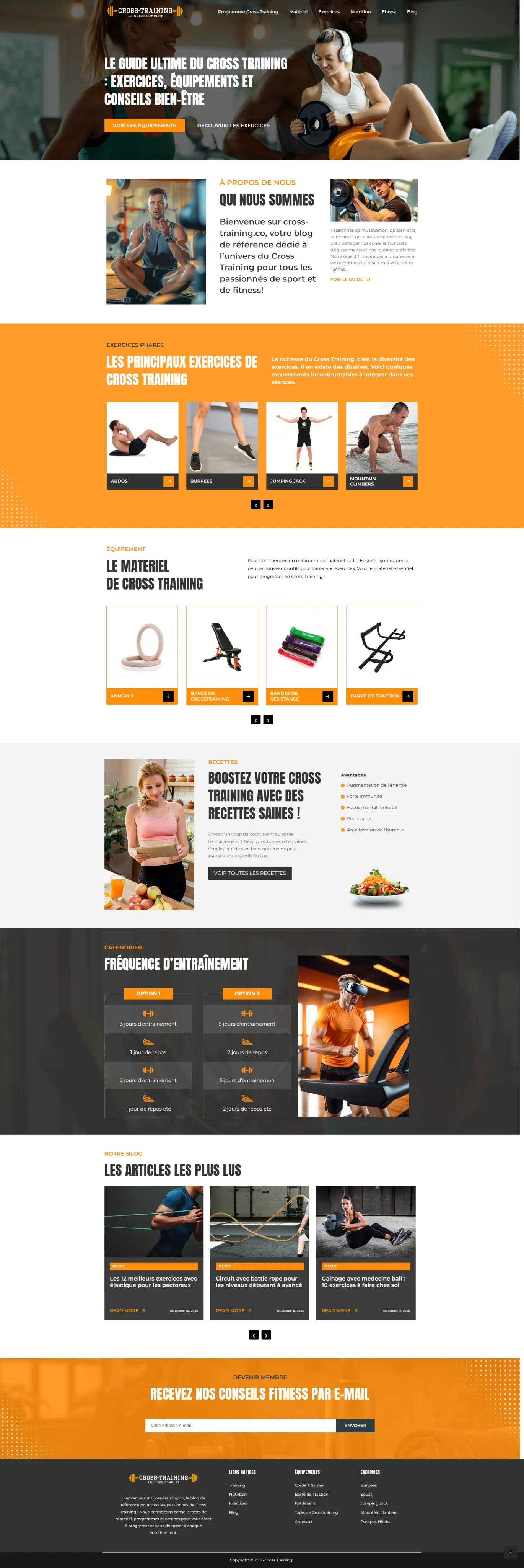 Cross Training website design