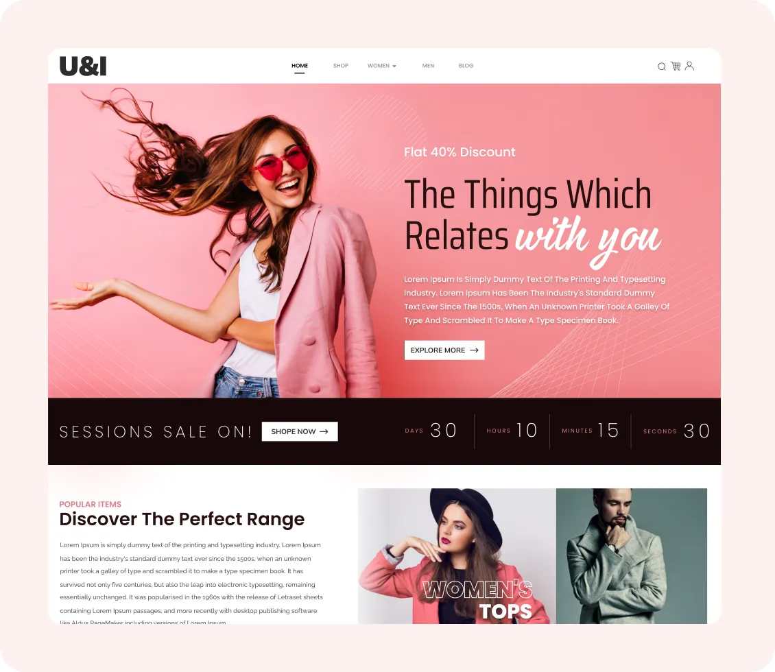 Fashion Website Concept — UI concept