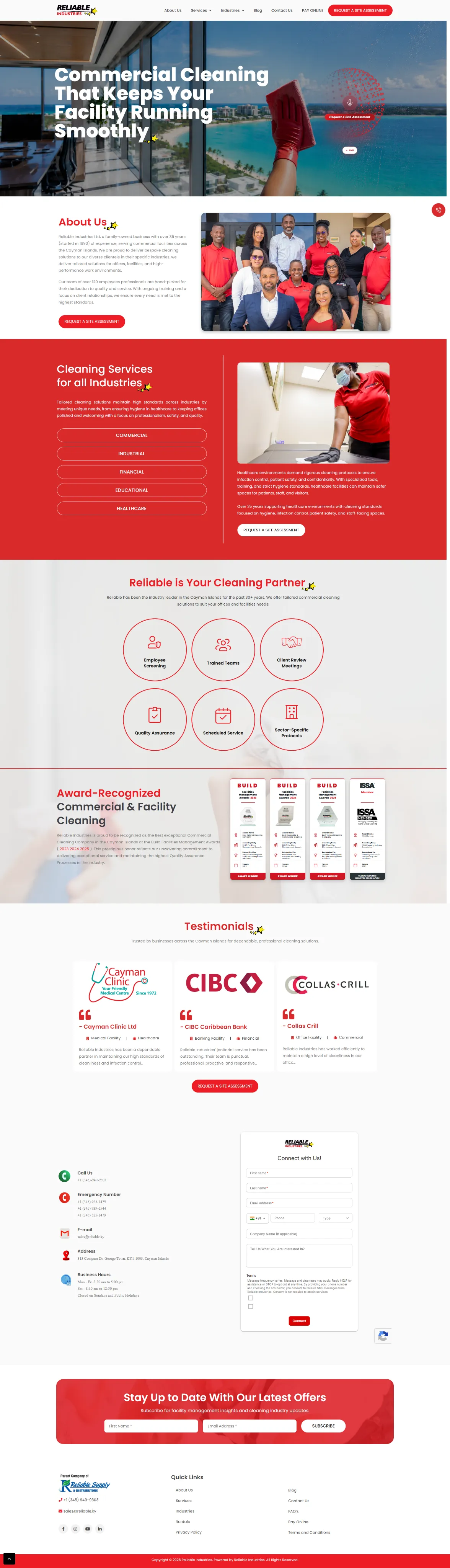 Reliable Industries website design