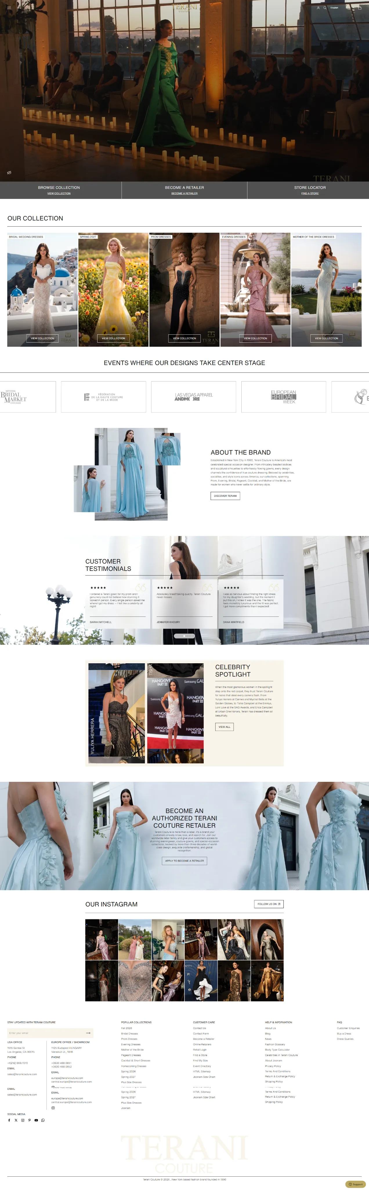 Terani couture website design